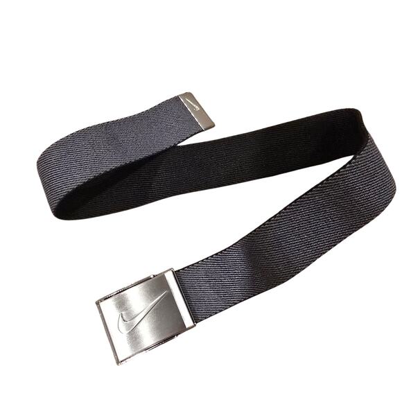 Boy's Nike Gray Adjustable Stretch Web Belt w/ Logo Swish Buckle - Picture 1 of 5